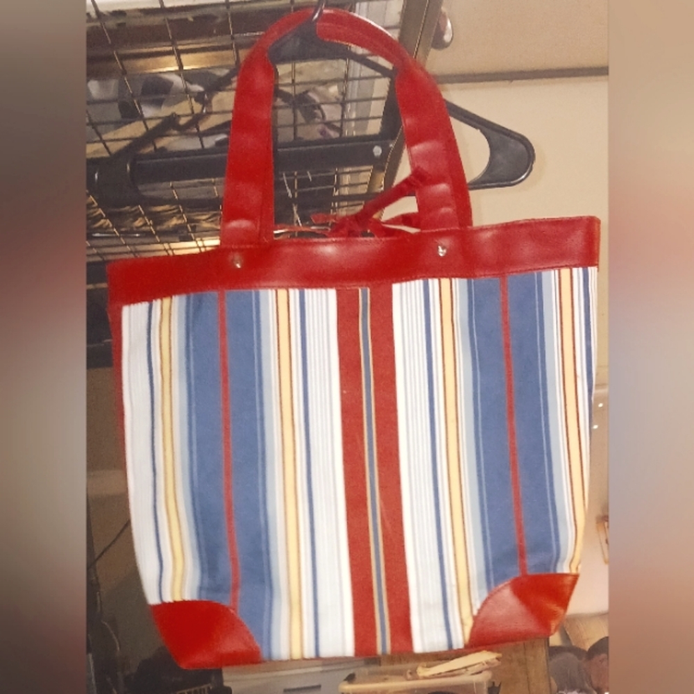 Red/White/Blue/Yellow Stripes Tote Bag